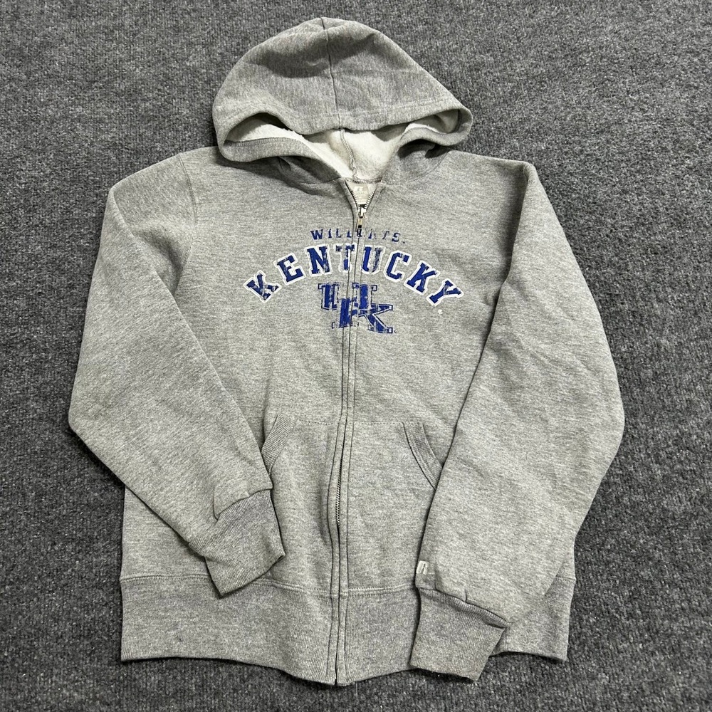 Russell Athletic Hoodie Womens Size M Grey Kentucky Wildcats Zip Up Sweatshirt